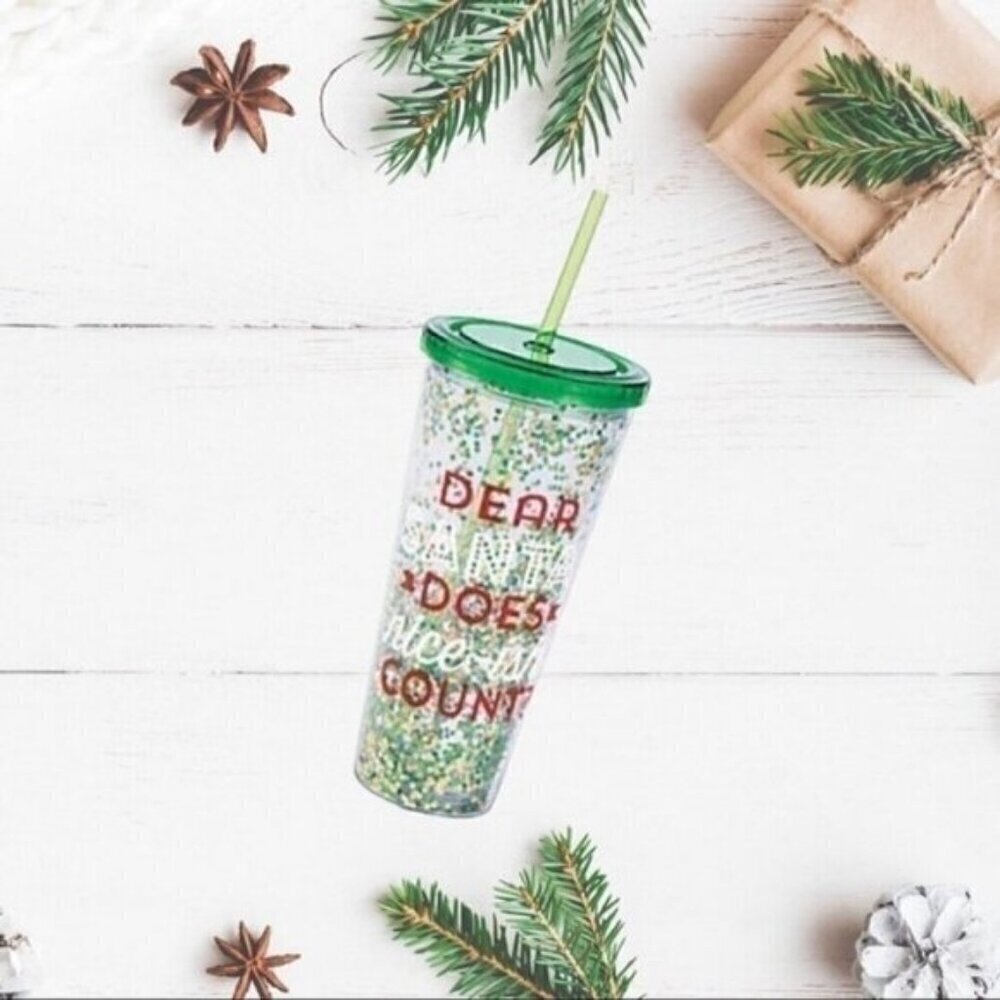 Christmas Confetti Tumbler w/ Straw